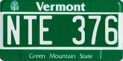 VT license plate NTE376