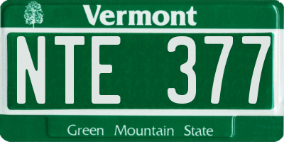 VT license plate NTE377