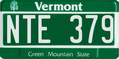 VT license plate NTE379