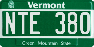 VT license plate NTE380