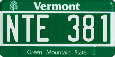 VT license plate NTE381