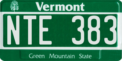 VT license plate NTE383