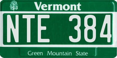 VT license plate NTE384