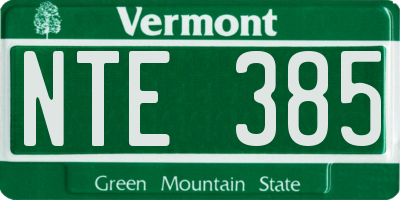VT license plate NTE385