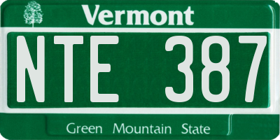 VT license plate NTE387