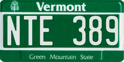 VT license plate NTE389