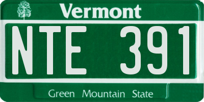 VT license plate NTE391