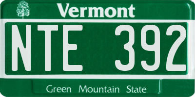 VT license plate NTE392