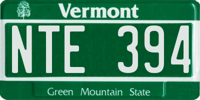 VT license plate NTE394