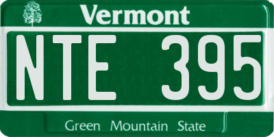 VT license plate NTE395