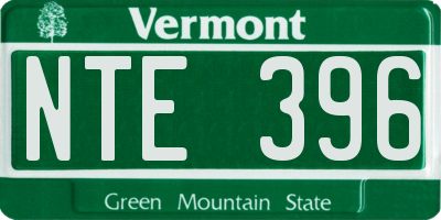 VT license plate NTE396