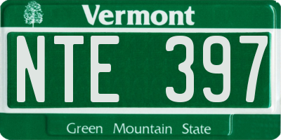 VT license plate NTE397