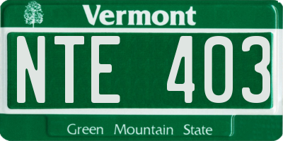VT license plate NTE403