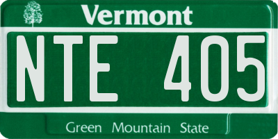 VT license plate NTE405