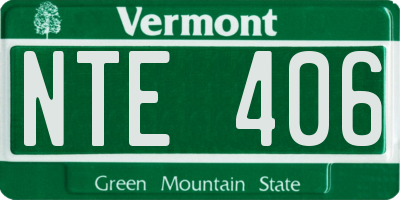 VT license plate NTE406