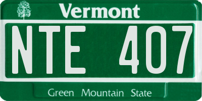 VT license plate NTE407