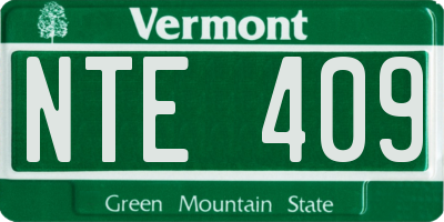 VT license plate NTE409