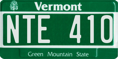 VT license plate NTE410