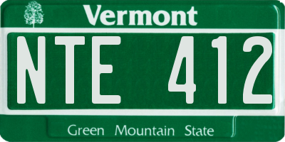 VT license plate NTE412