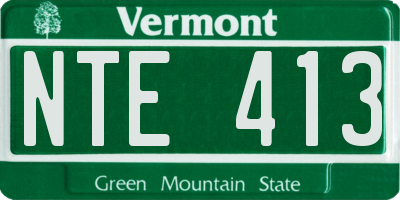 VT license plate NTE413