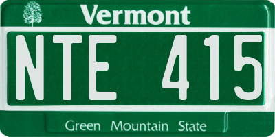 VT license plate NTE415