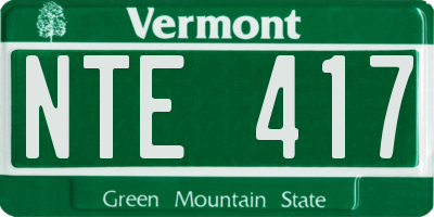 VT license plate NTE417