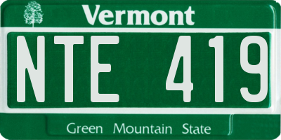 VT license plate NTE419