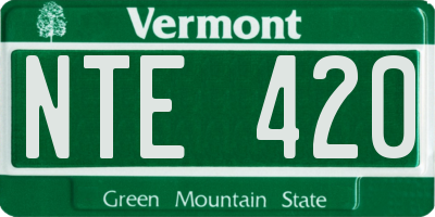 VT license plate NTE420