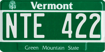 VT license plate NTE422