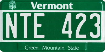 VT license plate NTE423