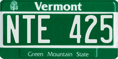 VT license plate NTE425