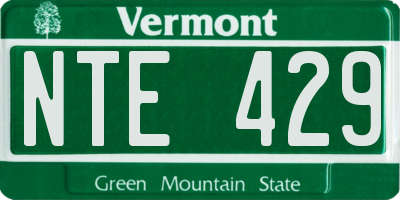 VT license plate NTE429
