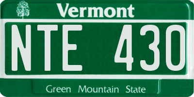 VT license plate NTE430