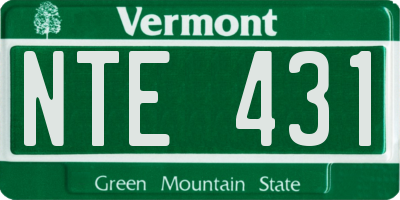 VT license plate NTE431
