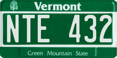 VT license plate NTE432