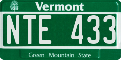 VT license plate NTE433