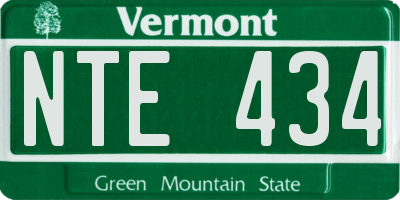 VT license plate NTE434