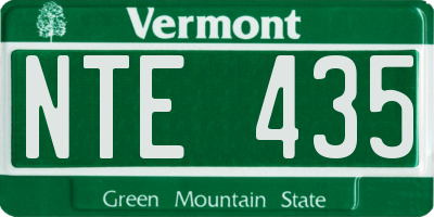 VT license plate NTE435