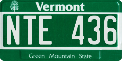 VT license plate NTE436