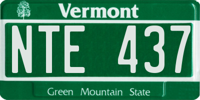 VT license plate NTE437