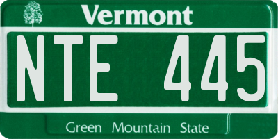 VT license plate NTE445