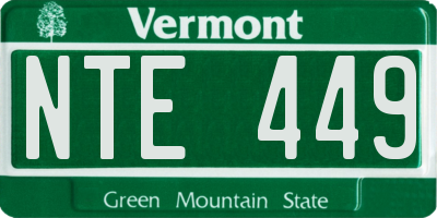 VT license plate NTE449