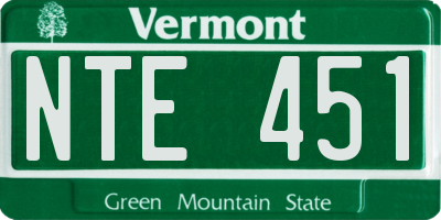 VT license plate NTE451