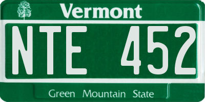 VT license plate NTE452