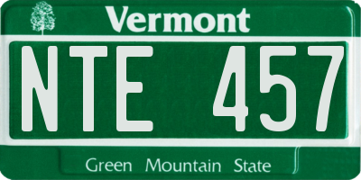 VT license plate NTE457