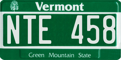 VT license plate NTE458