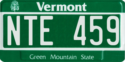 VT license plate NTE459