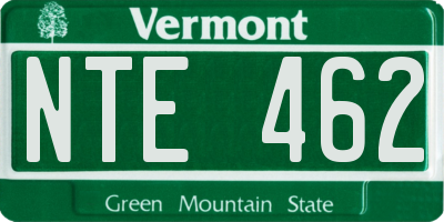 VT license plate NTE462