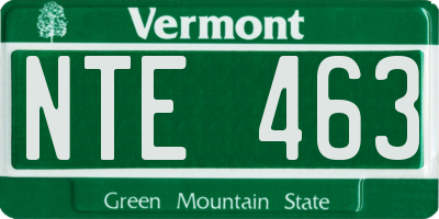 VT license plate NTE463