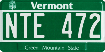 VT license plate NTE472